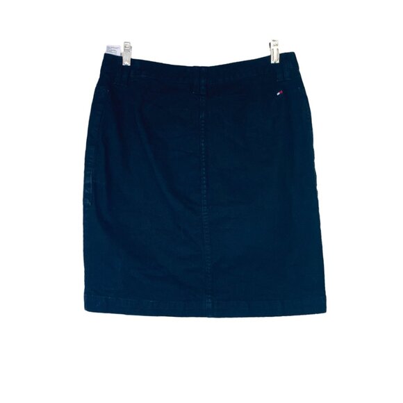 Tommy Hilfiger Y2K Denim Skirt 90s Vintage Button Close Womens SZ 14 Black Jean - Picture 4 of 12